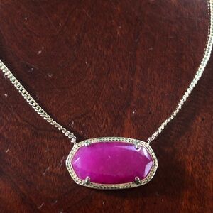 Rare Kendra Scott Dylan Pendant Necklace in Purple Jade